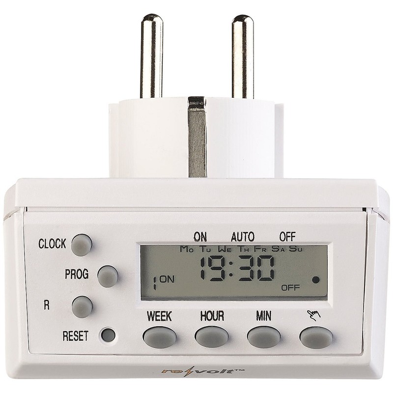revolt Digital Timer Sockets: Set of 2 Compact Digital Timer