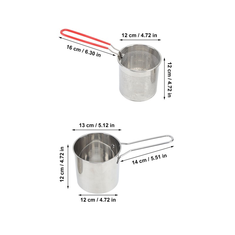 Small Deep Fryer Pot Stainless Steel Olecranon Type Diversion Japanese