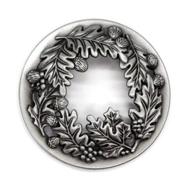 Hion Candle Toppers Scented Candles Cover, Leaf Pine Candle Topper Shade Sleeves for Candle Jars,Candles Gifts for Women Candle Accessories Jar Candle Lid-Help Jar Candles Melt Evenly(Fruit Silver)