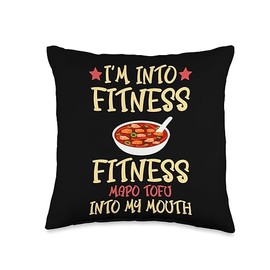 Mapo Tofu Squad Hungry Food Lover Gift, Fitness Mapo Tofu Into My Mouth Throw Pillow, 16x16, Multicolor