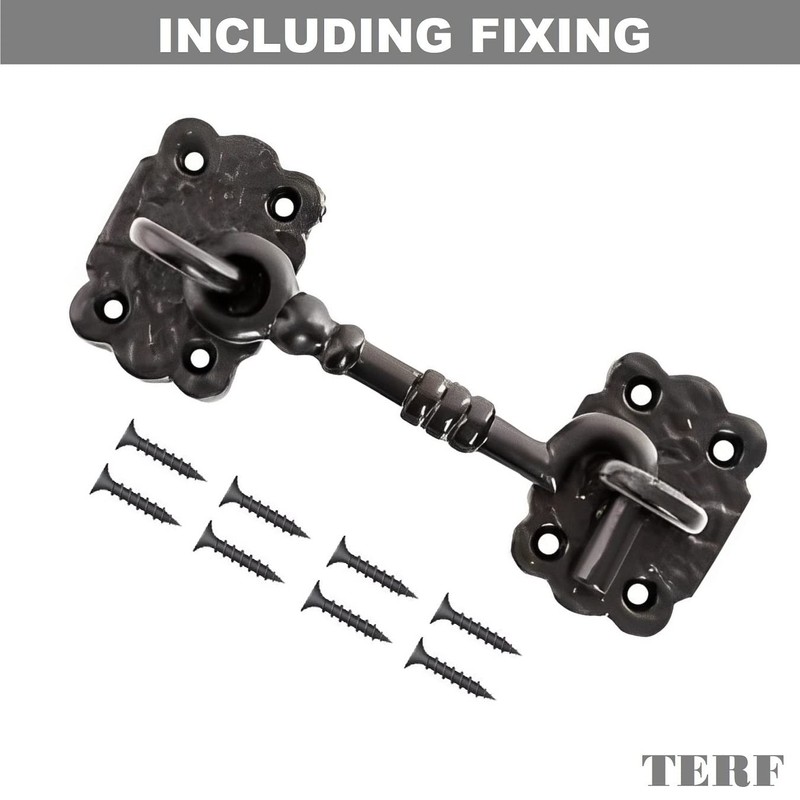 TERF® 150mm Heavy Duty Antique Black Cabin Door Hook and