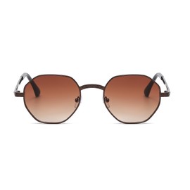 YAMEIZE Metal Small Round Irregular Rimless - Sunglasses for Women Men Trendy Hexagonal UV400 Glasses Metal Frameless Shades Driving