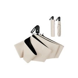 CICIBELLA Folding Umbrella, One-touch Automatic Open/Close, Parasol, UV Protection, 100% Light Shade, Folding Umbrella, Lightweight, Women's, Solid Color, Light Beige