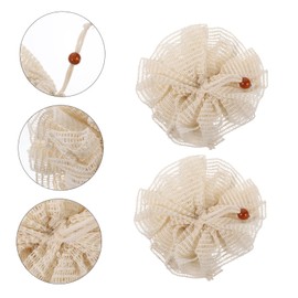 TOVINANNA Natürliche Ramie-Badeschwämme, 2 Stück, für die Dusche, sanftes Peeling, Körperpeeling, weiche Badeschwämme, Umhängeband