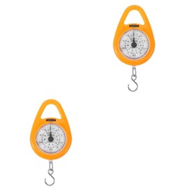 ULTECHNOVO 2pcs Portable Hanging Weight Scale for Luggage Accurate Mechanical Spring Scale for Travel Compact Design Built Hook for Easy Weighing of Bags and Small Items Orange