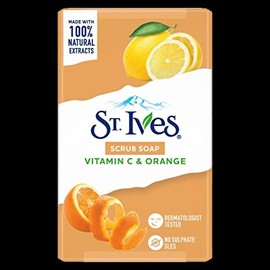 St. Ives- Jabón exfoliante en barra con vitamina C y naranja (paquete de 4)