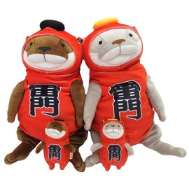 Morisaka Global GoMK-0001MB Local Mochi Kaminarimon Mini Brown 7 x 5 x 14 cm Plush Otter Plush Souvenir Asakusa Tokyo Japan Tourist Attractions Travel Healing Mochi Texture Cute Animal Mochi Series