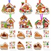 HOWAF 24 Pcs Gingerbread House Craft Kits Christmas Stickers Decorations