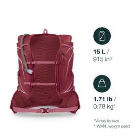 Osprey Dyna 15L Women's Running Hydration Vest with Hydraulics Reservoir, Cascade Blue/Silver Lining, Medium/Large