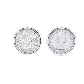 Polished Sixpence Cufflinks | 1955 Anniversary 1955 Coins 70th Birthday