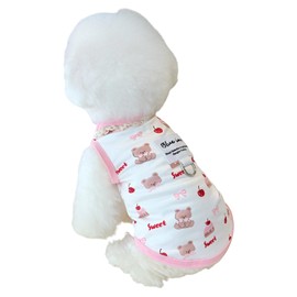 Lace Trim Anti-Shedding Dog & Cat Shirts - Lightweight Breathable Summer Vest for Small Pets (Teddy, Bichon, Chihuahua) Spring/Summer Sleeveless Apparel Puppy Kitten (Pink, Medium)