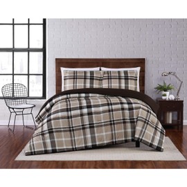 Truly Soft Everyday Truly Soft Paulette Plaid Duvet Set, King, Taupe
