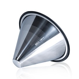 Quell Reusable Coffee Filter for Hario V60-02 Pour Over Drippers : Stainless Steel Wave Alternative for Sustainable Brewing