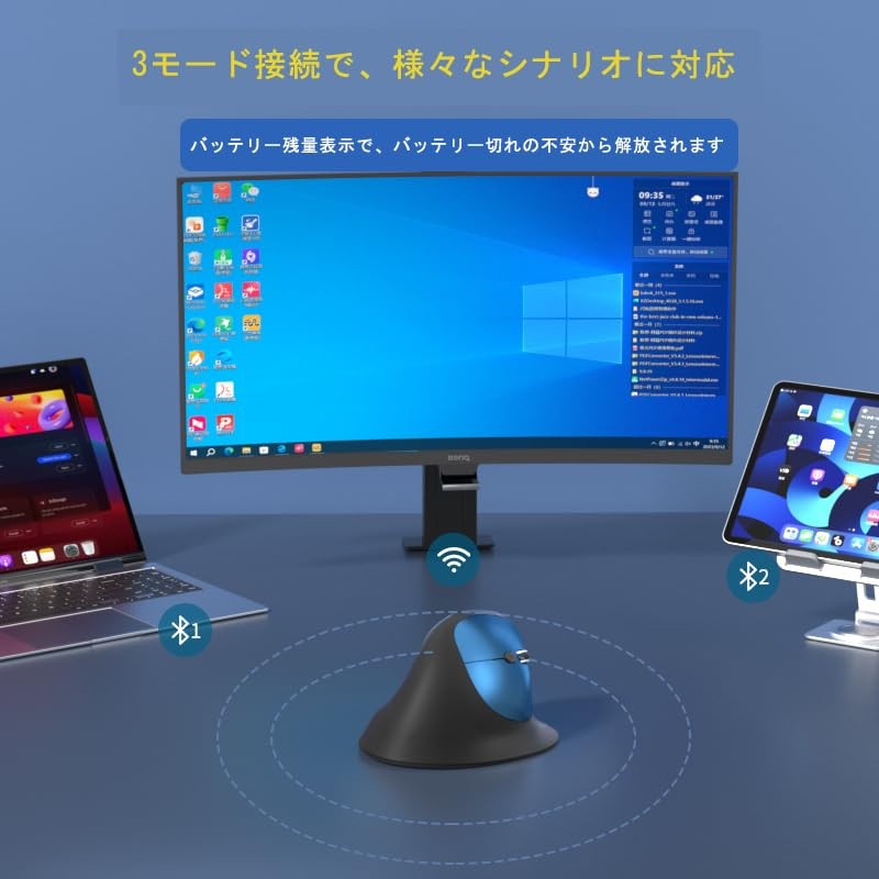 Bluetooth Mouse, 3 Modes, Quiet, 2025 Innovation, 6 Buttons &