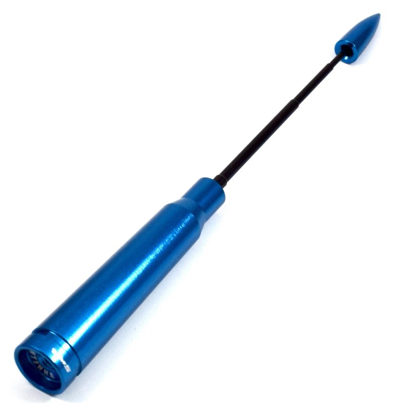 VMS RACING Anti-Theft Retractable Blue 50 Caliber Bullet Antenna For