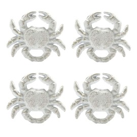 DPOWERFUL Retro Cast Iron Drawer Pulls Handles for Dresser Cupboard Wardrobe Cabinet Kitchen Drawer Handle Beach Ocean Theme Crab Knobs 4 Pack