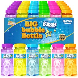 36 Pcs Bubble Bottles with Wand,Bubbles Party Favors for Kids,Summer Toys, Blow Bubbles Solution Novelty Toy, Party Favors, Birthday Party Supplies, Outdoor & Indoor Activity,4oz,6 Colors