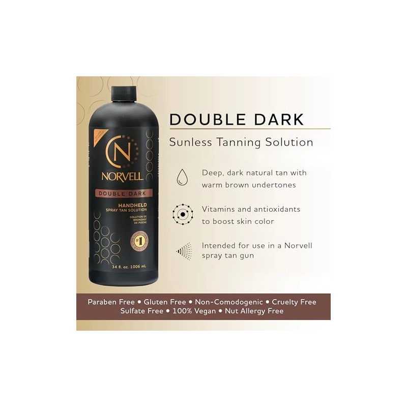 Norvell Premium Sunless Tanning Solution - Double Dark, 1 Liter