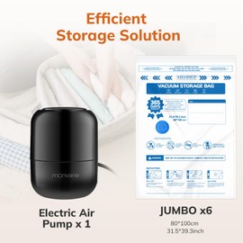 Vacuum Luggage Storage Bags with Wired Electric Portable Pump, Double Zipper Sealed Space Saver Bag, Compression for Clothes, Comforters and Travel Essentials