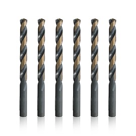 Drill America 27/64" High Speed Steel Black & Gold KFD Split Point Drill Bit (Pack of 6), KFD Series
