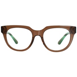 Dollger Blue Light Blocking Glasses For Woman Men Thick Acetate Frame Round CatEye Computer BlueLight Glasses Non-Prescription Brown frame