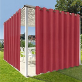 OutdoorLines Waterproof Outdoor Curtains for Patio-Privacy Sun Blocking Grommet Curtain Panel Weatherproof, UV Resistant Curtains for Gazebo, Front Porch, Pergola Burgundy 120W x 108L Inch 1 Panel