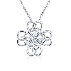 Elensan Sterling Silver Knot Pendant Necklace Charms Love Knot Hypoallergenic Fashion Celtic Jewelry Dainty Birthday Gift for Women