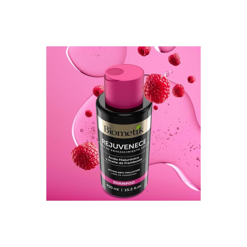 Biometik Rejuvenece, Shampoo para Signos de Envejecimiento Capilar, Antioxidante, Energiza