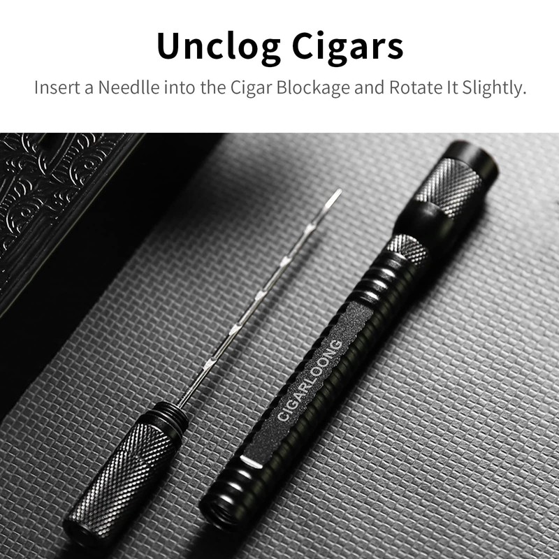CIGARLOONG Cigar Punch, 4 in 1 Retractable Screw Out Punch,