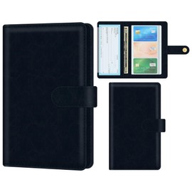 bvya RFID Blocking Business Card Organizer Book Wallet, PU Leather Business Card Holder for Women & Men, Credit Card Organizer Binder 96 Card Slots (Up to 192 Business Cards)