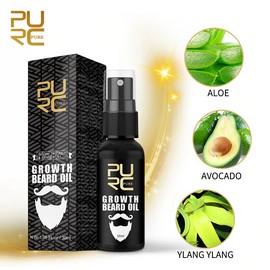 PURC Beard Growth Oil Serum Fast Growing Beard Mustache Facial Hair Grooming for Men