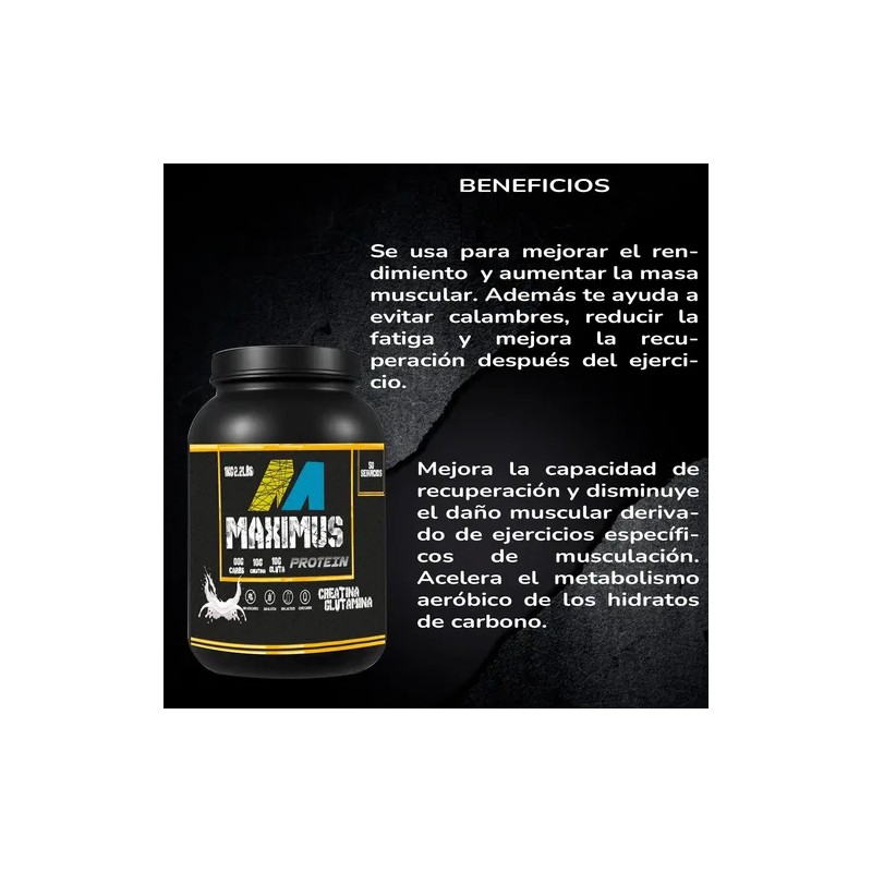 Creatina Glutamina Maximus Protein 1 Kg 50 Servicios