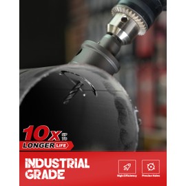 EZARC Hole Saw Carbide Drill, Deep Cut Hole Opener for Holes in Thick Stainless Steel and Metal, 38 mm