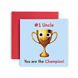 Huxters Birthday Cards for Men - You're a Champion Uncle Birthday Card for him - Funny Fathers Day Card for Uncle Fun Happy Birthday - 14.8cm (Uncle)