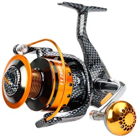 Sougayilang, Fishing Reels 12+1BB Lightweight Smooth Spinning Reel Powerful Carbon Fiber Drag Salt and Freshwater Fishing TT5000