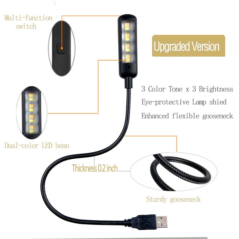 BUBOSPER USB Light for Laptop Keyboard, Thickened & Flexiable 3