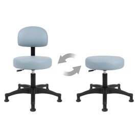 TAKE UR SEAT® Economical Multi-Purpose Medical Spa Chair Stool with Adjustable seat and Back Height. Advanced Fabric seat Cover is Easy to Clean. Glide (Table Height Grey)