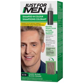 Just For Men Shampoo-In Color, Grey Hair Coloring for Men - Sandy Blond, H-10 (1 Count)