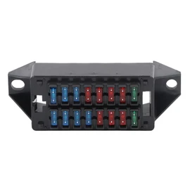 16 Way Automotive Fuse Box, ABS Material High Temperature Resistant, 16 Fuses 32 Wire Terminals, for Car Bus Boat