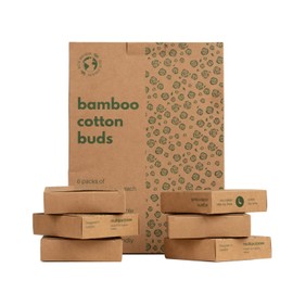 600 Bamboo Cotton Buds |100% Eco-Friendly Biodegradable | Cotton Wool Buds Q Tips | Compostable Bamboo Earbuds | Recycled Plastic Free Packaging | 6x100 Ear Buds Cotton… (600 Count)