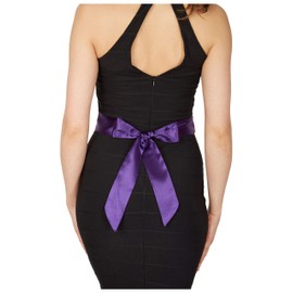 BlackButterfly Bridal Wedding Bridesmaid Satin Sash Belt (Indigo, 5 CM X 175 CM)