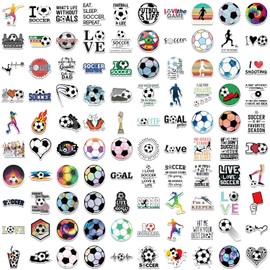 MEMOFYND 100pcs Football Stickers, Stationery Stickers, DIY Decoration Accessories, Waterproof Scrapbook Stickers, Cute Water Bottle Stickers, Suitable for Water Bottles, Notebooks