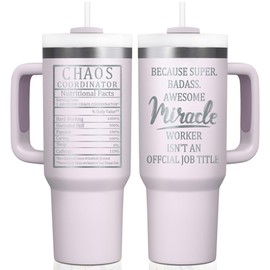 Laser Engraving 40 OZ Chaos Coordinator Tumbler with Handle - Chaos Coordinator Gifts for Women - Chaos Coordinator Cup - Chaos Coordinator Water Bottle