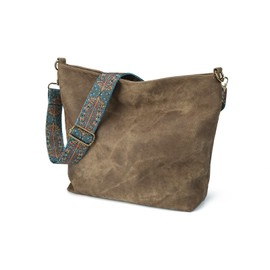 Gladdon Women Hobo Crossbody Bag Leather Tote Shoulder Handbag with Adjustable Strap Large Travel Purses Brown