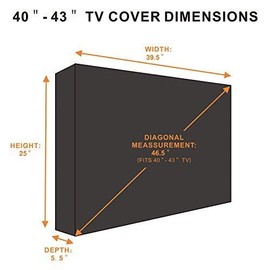 KOLIFE K LIFE Outdoor TV Cover 40 to 43 inches, Waterproof and Weatherproof, Fits Up to 39.5'W x 25'H for Outside Flat Screen TV