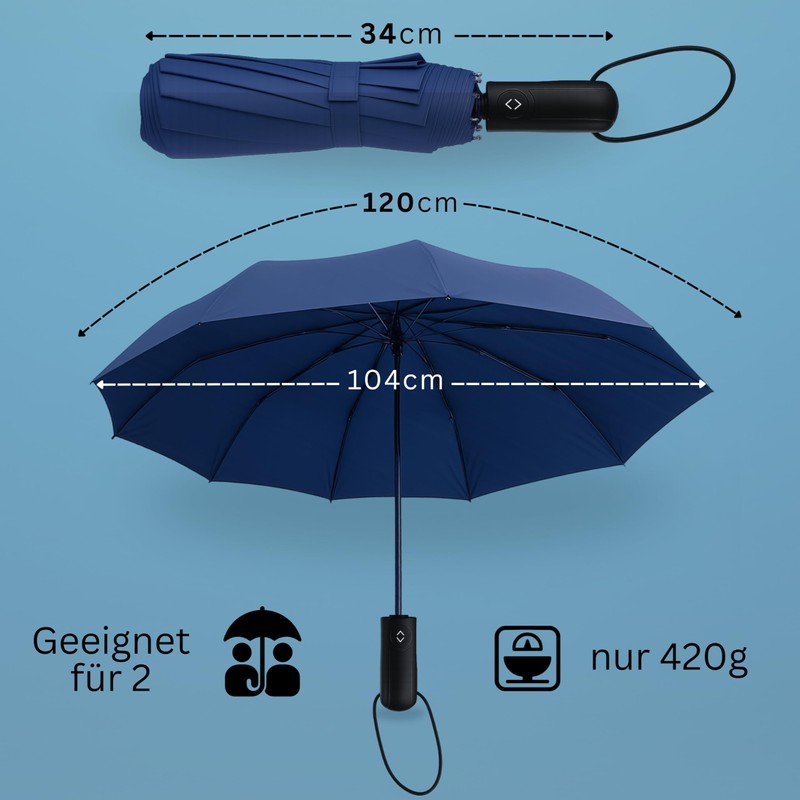 Storm Proof Umbrella with Travel Case I Pocket Umbrella Large