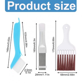 YAFLUG 3 Stück Lamellenkamm Trockner, Lamellenkamm Edelstahl Flosse Reinigung, Kondensator Reinigung Kamm, 2 Stücke Klimaanlage Kondensator Flosse Kamm, Bürste Verdampfer Kühler Reparatur Werkzeug(A)