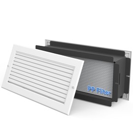 Suprocky Wall Return Air Pathway with Eco-Friendly PP Filter and Aluminum Grille (14"x 6" Retrofit), Upgraded Fins, Odor Free, Durable, AP1406 Matte White Zone Air Pathway, Fits Sidewalls