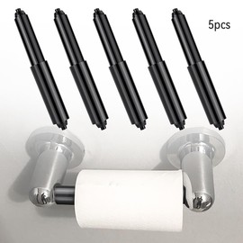 5 Pack Spring Loaded Toilet Tissue Holder Spindle Replacement Rod Plastic Donner Paper Holder Roller Mason Toilet Paper Roller (Black)