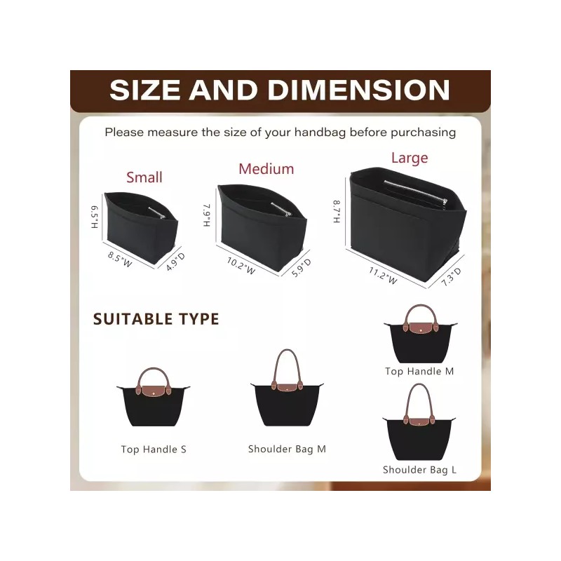 Longchamp Le Pliage 컵 홀더 라지/블랙 롱샹 르 플리지 L